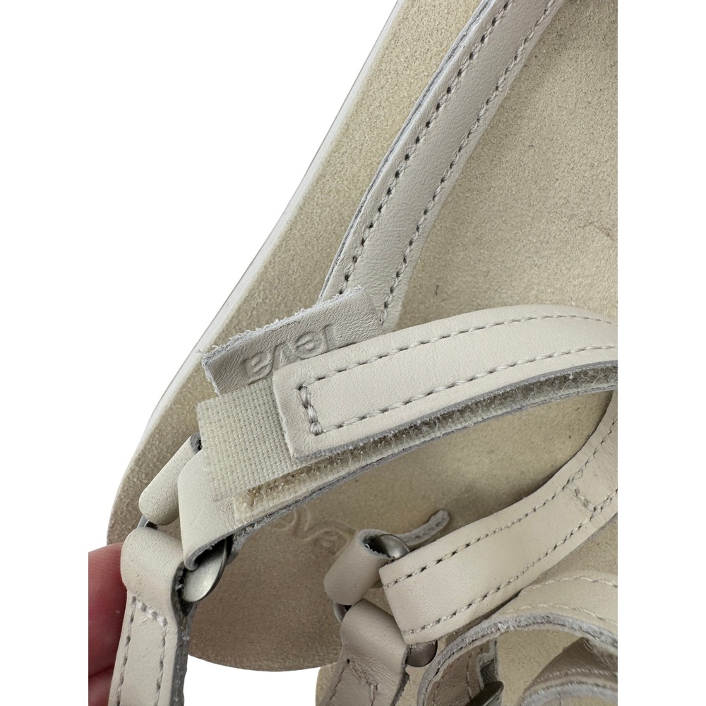 Teva Original Universal Slim Sandal Size 7 Cream Leather Everyday Strappy Summer - Picture 8 of 10